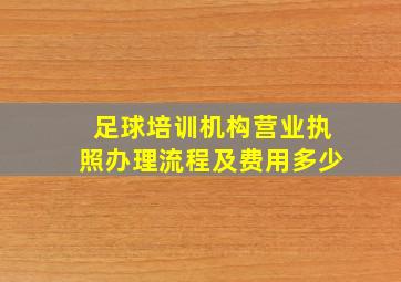 足球培训机构营业执照办理流程及费用多少