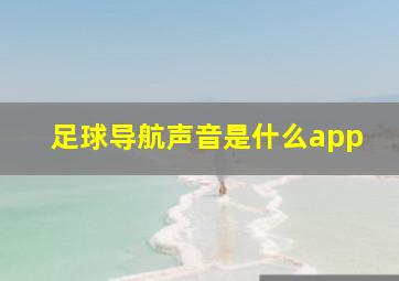 足球导航声音是什么app