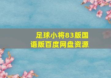 足球小将83版国语版百度网盘资源