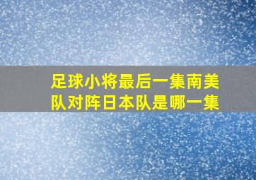 足球小将最后一集南美队对阵日本队是哪一集