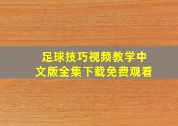 足球技巧视频教学中文版全集下载免费观看