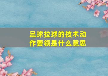 足球拉球的技术动作要领是什么意思