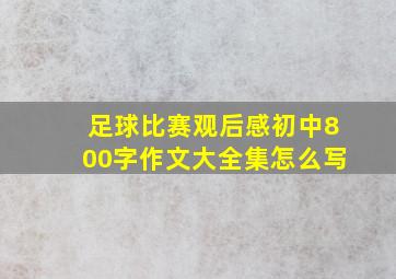 足球比赛观后感初中800字作文大全集怎么写