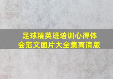 足球精英班培训心得体会范文图片大全集高清版