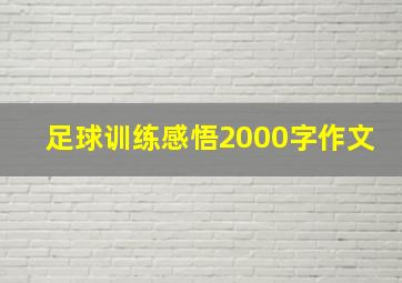 足球训练感悟2000字作文