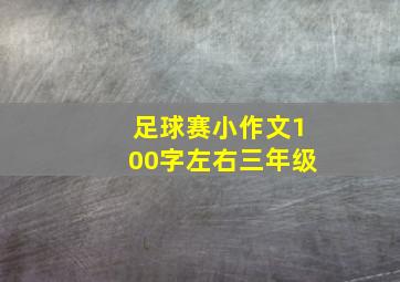 足球赛小作文100字左右三年级