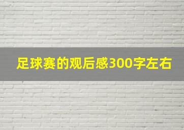 足球赛的观后感300字左右