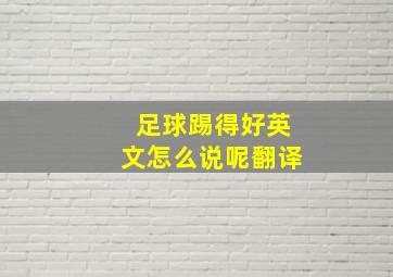 足球踢得好英文怎么说呢翻译