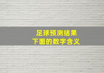 足球预测结果下面的数字含义