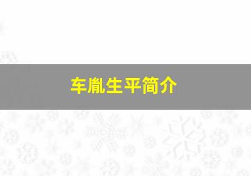 车胤生平简介