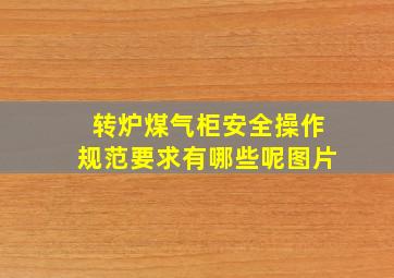 转炉煤气柜安全操作规范要求有哪些呢图片