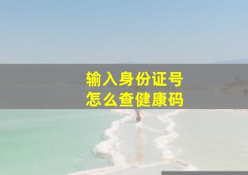 输入身份证号怎么查健康码