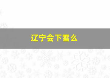 辽宁会下雪么