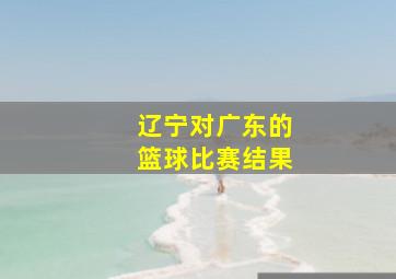 辽宁对广东的篮球比赛结果