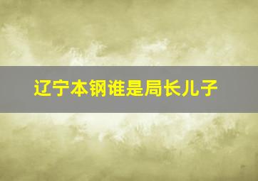 辽宁本钢谁是局长儿子