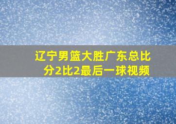 辽宁男篮大胜广东总比分2比2最后一球视频