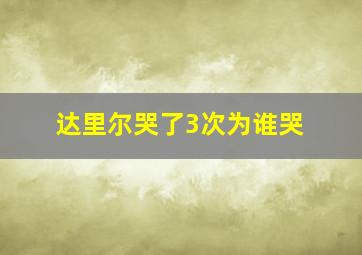 达里尔哭了3次为谁哭