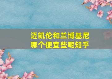 迈凯伦和兰博基尼哪个便宜些呢知乎