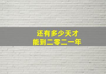 还有多少天才能到二零二一年