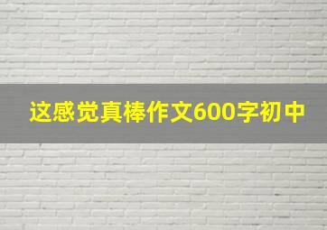 这感觉真棒作文600字初中