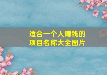 适合一个人赚钱的项目名称大全图片