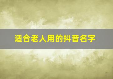 适合老人用的抖音名字