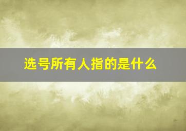 选号所有人指的是什么