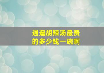 逍遥胡辣汤最贵的多少钱一碗啊