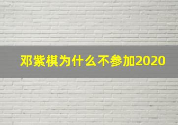 邓紫棋为什么不参加2020