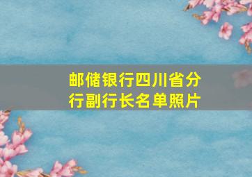 邮储银行四川省分行副行长名单照片