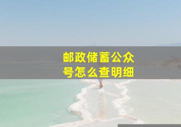 邮政储蓄公众号怎么查明细