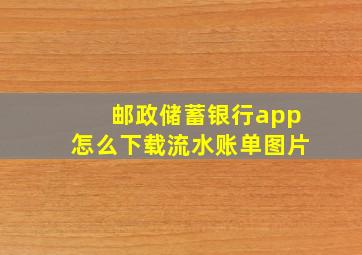 邮政储蓄银行app怎么下载流水账单图片