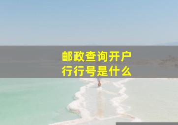 邮政查询开户行行号是什么