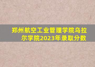 郑州航空工业管理学院乌拉尔学院2023年录取分数