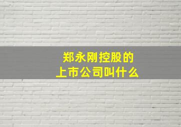 郑永刚控股的上市公司叫什么