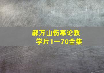 郝万山伤寒论教学片1一70全集