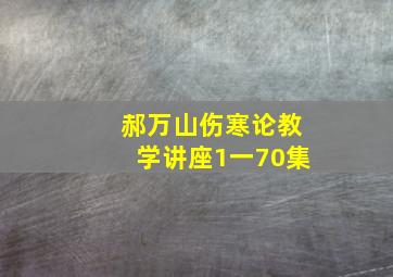 郝万山伤寒论教学讲座1一70集