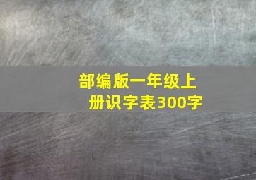 部编版一年级上册识字表300字