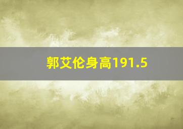 郭艾伦身高191.5