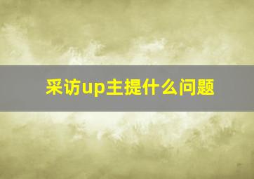 采访up主提什么问题