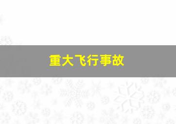 重大飞行事故