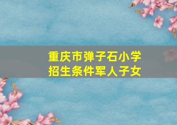 重庆市弹子石小学招生条件军人子女