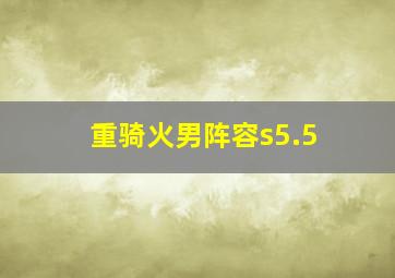 重骑火男阵容s5.5