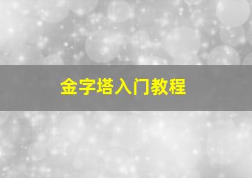 金字塔入门教程