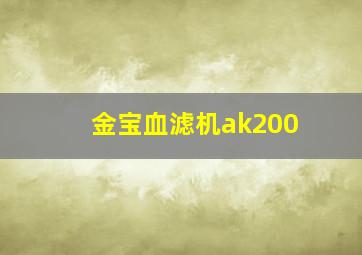 金宝血滤机ak200