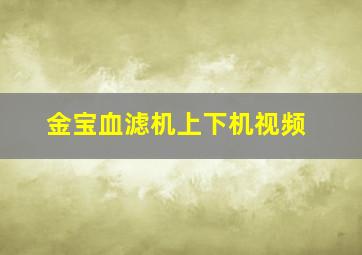 金宝血滤机上下机视频