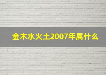 金木水火土2007年属什么