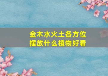 金木水火土各方位摆放什么植物好看