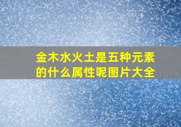 金木水火土是五种元素的什么属性呢图片大全