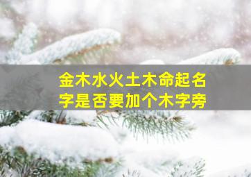 金木水火土木命起名字是否要加个木字旁